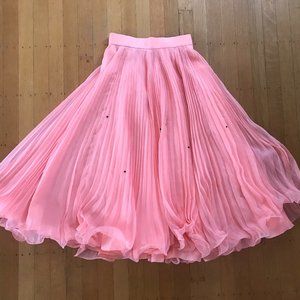 Vintage-1950s-Peach Sequined Party Skirt-XS